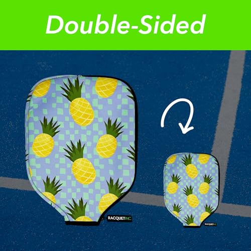 Racquet Inc Tennis Gifts Pickleball Paddle Cover Sleeve – Universal Fit for Standard Paddles, Neoprene Protective Case with Zipper, Pickleball Paddle Cover, Gift for Pickleball Players - color: Tropic Topspin