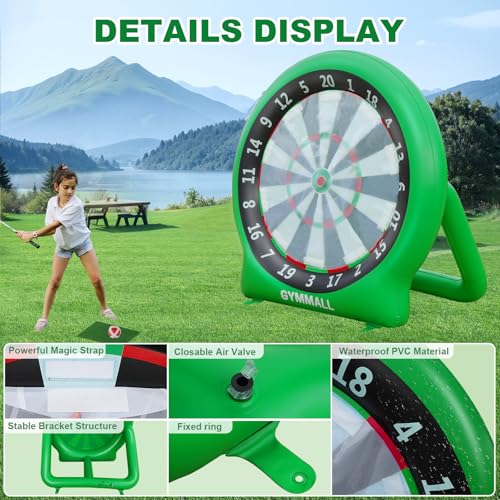 Giant Dart Board Inflatable with Pump, Outdoor and Indoor Soccer Sport Kick Dartboard for Kids and Adults, Waterproof Darts Board Yard Game with 20 Golf Balls, 4 Sticky Balls, 2 Soccers - style: Refreshing