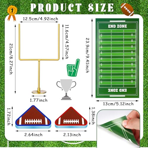 Thenshop 10 Pcs Mini Finger Flick Football Games Metal Football Goal Post with Foam Footballs Finger Toys Game Mini Table Top Sports Games for Birthday Footballs Theme Party Supplies