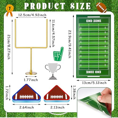 Thenshop 10 Pcs Mini Finger Flick Football Games Metal Football Goal Post with Foam Footballs Finger Toys Game Mini Table Top Sports Games for Birthday Footballs Theme Party Supplies