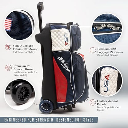 KR Strikeforce Royal Flush Triple Roller Bowling Bag - USA