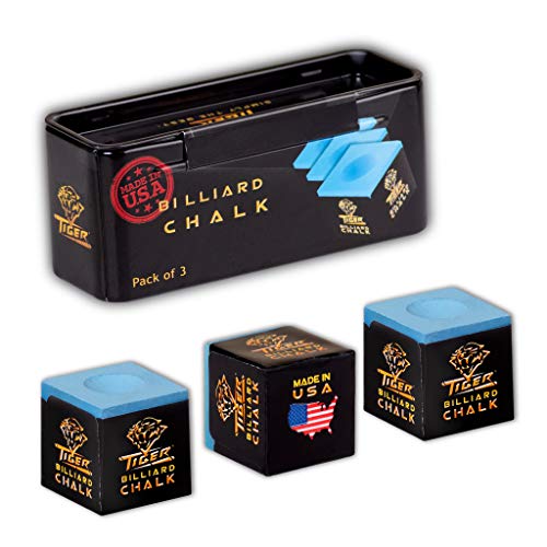 TigerProducts Tiger Pool cue Billiard Chalk - Blue - Pack of 3