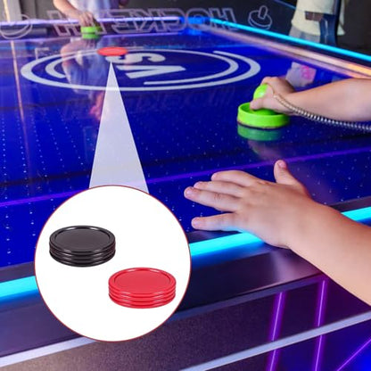2.5 Inch Hockey Pucks, 8 Pcs Air Hockey Pucks Set Durable Puck for Air Hockeys Table - color: Black, Red