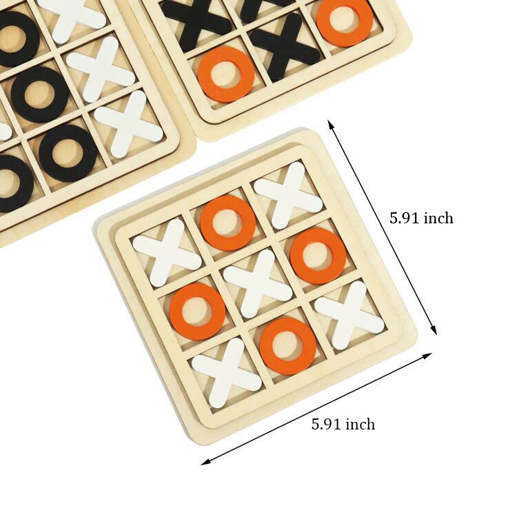 Wooden Board Games Desk Toys 3 Pack Classical Family Children Kids Tic Tac Toe Educational Toy - style: 3 Pcs