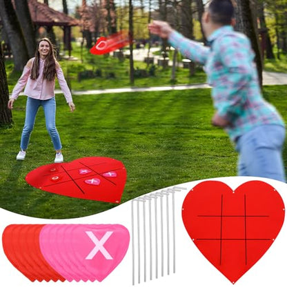 Libima 3.28ft Mother's Day Tic Tac Toe Game Bean Bag Toss Giant Outdoor Games for Couple Adults Family Large Party Yard Lawn Backyard Games Tic Tac Toe Party Favor for Camping Indoor Supplies