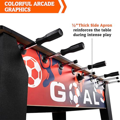 Hall of Games Foosball Tables Multiple Styles, Soccer with Durable & Stylish Designs with Tabletop Sports Soccer Balls, Perfect for Family Game Rooms | Multiple Styles - style: 54" - Arcade