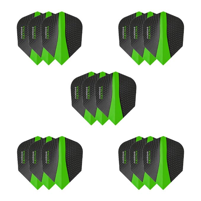 Harrows Retina | Premium Extra Strong 100 Micron Dart Flights in Standard Shape … - color: Green