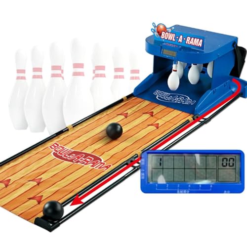 Indoor Bowling Set for Adults - LED Scoreboard, Automatic Reset, Lighting & Sound Effects - Foldable Indoor Family Sports Game, 2M Console for Fun Bowling Experience