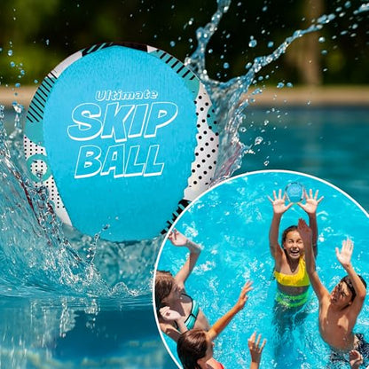 Activ Life The Ultimate Water Skip Balls, Water Bouncing Ball for Swimming Pool, Beach Toys for Friends, Family, Kids and Adults - style: Blue Spots