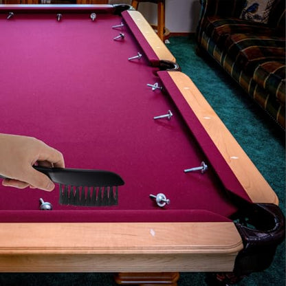 Vaguelly Pool Table Cleaning Brush Set, 2pcs Nylon Bristle Brushes with Wooden Handle for Billiard Table Felt and Rail Maintenance, Pool and Snooker Accessories Cleaning Tool