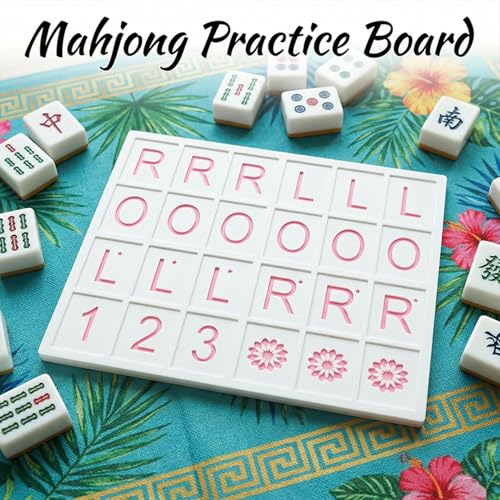Mahjong Solo Practice Board - Solo Mahjong Board,18.5 * 16cm, Portable Tile Pattern Learning & Strategy Practice Boards for Beginners and Advanced Players - color: Pink