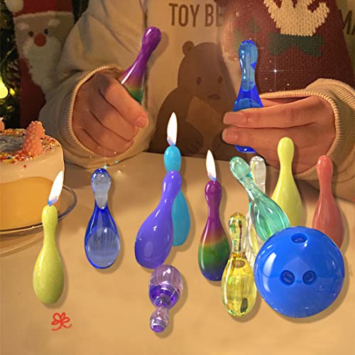 3D Sport Ball Resin Molds Silicone, Bowling Pin with Ball Mold Resin Kit, Hemisphere Mould DIY Casting Bowling Games Toys, Family Sport Tools, Candle Fondant Cake Decoration