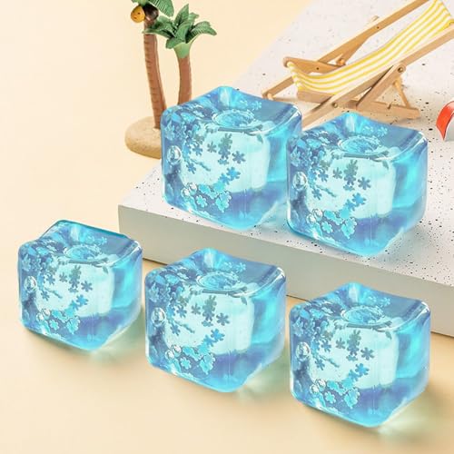 Ice Cube Squishy Toy, Stress Cube - Ice Cubes Stress Balls with Snowflakes Inside, Slow Rising Cube Stress Balls for Adults Kids, Nice Cubes Squishy for Party Favors (4PCS) - style: 4PCS