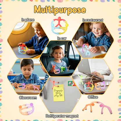 Magnetic Travel Toys for Toddlers Kids, Fidget Toys Airplane Car Travel Activities Essential,Road Trip ‌Sensory Toys Magnet People Men, Toys for 3 4 5 6 7 8 Year Old -10PCS - style: Translucent-10