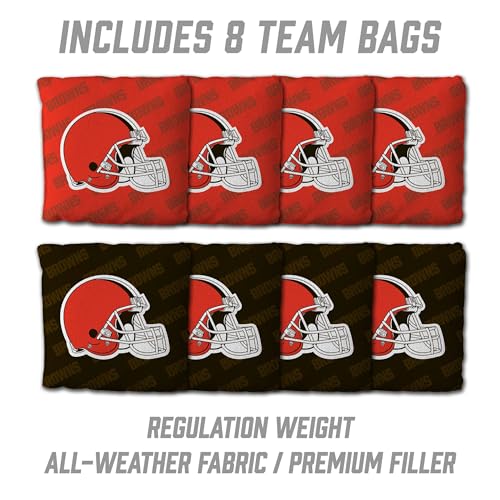 YouTheFan NFL 2' x 4' Slogan Series Professional Wood Cornhole Game with Logo Bags - color: Cleveland Browns