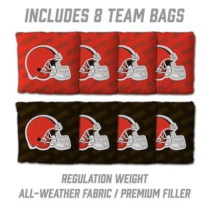 YouTheFan NFL 2' x 4' Slogan Series Professional Wood Cornhole Game with Logo Bags - color: Cleveland Browns