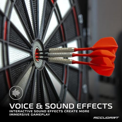 Accudart Spark Electronic Dartboard – 30 Games, 174 Variations, Computer Challenge Mode, Easy‑Read LED Scoring for Up to 8 Players – Includes 6 Soft‑Tip Darts & Extra Tips