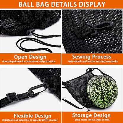 Mesh Ball Bag for Basketball Soccer & Volleyball, Sports Ball Bag with Zipper Pocket,Ball Storage Bag,Lightweight and Breathable - style: Style B