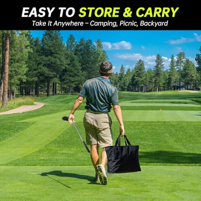 IGRL Golf Chipping Game Set, 71 X 71 in Large Golf Practice Mat with 2 Adjustable Clubs, Hitting Mat, 24 Sticky Balls, 2 Golf Tees, Scoreboard & Carry Bag, Indoor Outdoor Training Game for Adults