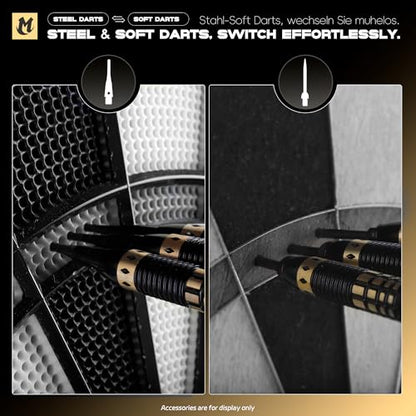 Steel Tip Darts Set 3 Pack, Copper Barrel Metal Tip Darts with Aluminum Shafts, 6 Extra Flights, Dart Tools and Carrying Case for Dartboard