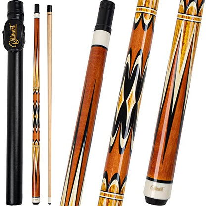 Billmart Pool Cue Stick, Low Deflection Shaft Billiard Cue Sticks with Hard Case, Pool Table Sticks Queue, 19-21 oz Pool Que - color: Amber, size: 21 oz
