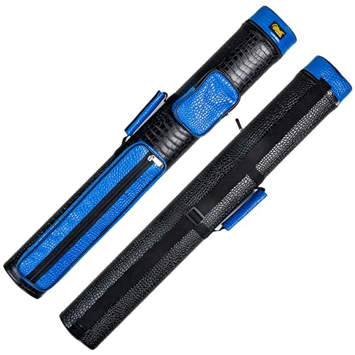 Billmart Pool Cue Case, 2 X 3 Hard Pool Cue Stick Carrying Case, Billiard Stick Accessories - color: Blue
