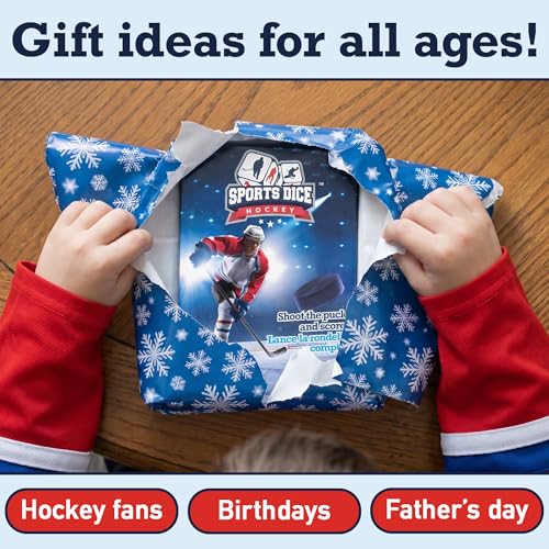 FoxMind-Games: Sports Dice-Hockey-Board-Game, Shoot The Puck & Beat The Goaltender to Score, Easy to Learn & Fun to Play, 2 or 4 Players, Ages 7+ - style: Hockey