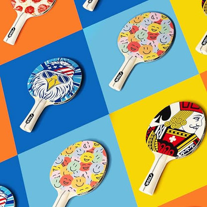 STIGA Pizza Table Tennis Paddle – Recreational Ping Pong Racket for Beginners, Kids & Family Fun, 5-Ply Wood Blade, Flared Handle