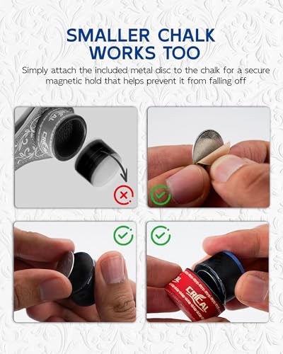 CRICAL Portable Magnetic Pool Chalk Holder Square Chalk Cube Holder Billiard Cue Accessory Gift Idea - color: CL-ChalkHolder Dark Blue White-R