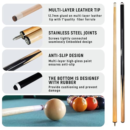 95pcs Pool Table Accessories Set - Balls, Triangle, Rack, Cue, Chalk, Tips, Stickers, Cloth, Brush & Cleaner Set