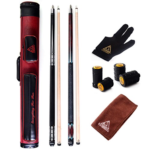 CUESOUL 19oz Pool Cue Sticks with Hard Pool Cue Case - color: E201-E105