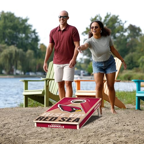 YouTheFan NFL 2' x 4' Slogan Series Professional Wood Cornhole Game with Logo Bags - color: Arizona Cardinals