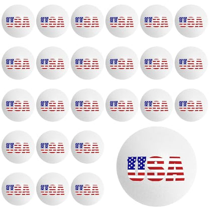 24 Pcs Independence Day Table Tennis Balls Bulk, 40mm Ping Pong Balls, 250th Anniversary Patriotic USA Funny Toys for 4th of July Party Gift. - style: Font style