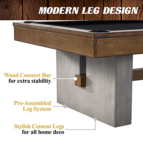 Barrington Billiards Urban Collection Multiple Styles Pool Table, Preassembled Playfields, Perfect for Family Game Rooms - style: 8 Ft. Urban Slate-Tech