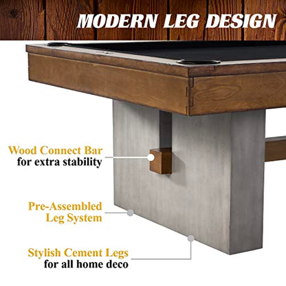 Barrington Billiards Urban Collection Multiple Styles Pool Table, Preassembled Playfields, Perfect for Family Game Rooms - style: 8 Ft. Urban Slate-Tech