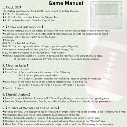 Football Dice Board Game – Football Board Game, Wooden Tabletop Game with Scoring Track, 11"x9" Perfect for Family Gatherings, Adult Parties Giving