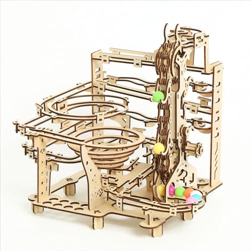 3D Wooden Puzzles Marble Run Set - Time Traveler Mechanical Model Kits with Motor, Brainteaser and Puzzle for Christmas/Birthday,Gifts for Adults and Teens to Build Combination - style: Time Traveler