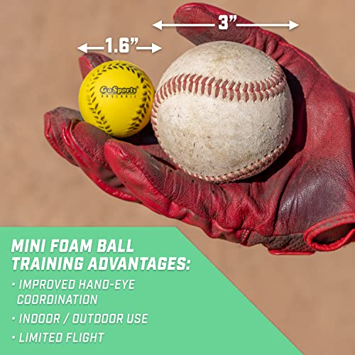 GoSports Mini Foam Baseballs - 20 or 50 Pack for Pitching Machines and Batting Accuracy Training - size: Mini 50 Pack