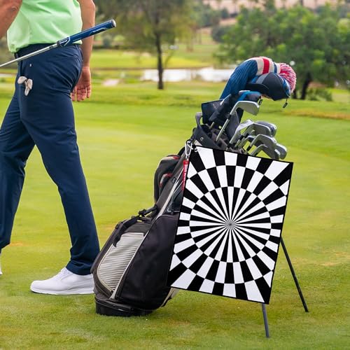 ZEETY Golf Towel with Carabiner Clip – 16"x24" Kaleidoscope Pattern Microfiber Golf Towels – Unique Golf Accessories & Golf Gifts for Men & Women (Black) - color: Black