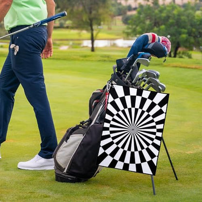 ZEETY Golf Towel with Carabiner Clip – 16"x24" Kaleidoscope Pattern Microfiber Golf Towels – Unique Golf Accessories & Golf Gifts for Men & Women (Black) - color: Black