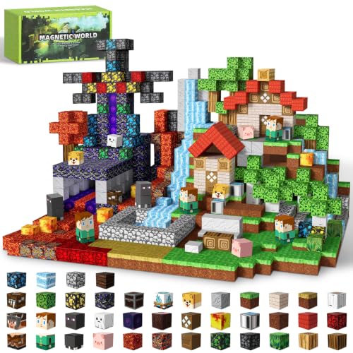 Intoypad 150PCS Magnetic Blocks for Kids, 0.8in Magnetic Building Block Toys for Boys Girls Age 3 4 5 6 7 8 9 10 Magnet Cubes Game Magnetic Tiles STEM Toys Christmas Birthday Gifts for Kids Toddlers - style: 150Pcs