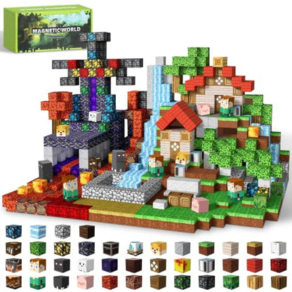 Intoypad 150PCS Magnetic Blocks for Kids, 0.8in Magnetic Building Block Toys for Boys Girls Age 3 4 5 6 7 8 9 10 Magnet Cubes Game Magnetic Tiles STEM Toys Christmas Birthday Gifts for Kids Toddlers - style: 150Pcs