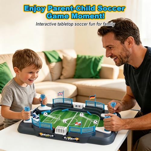 Mini Foosball Table Game for Kids - Soccer Board Game Toy for Boys Girls Ages 3-12, Interactive Tabletop Football Pinball Game & Finger Soccer Game, Indoor Family Party Sports Gift for Birthday