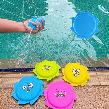 4 Pack Water Flying Discs for Kids, Pool Beach Floatable Frisbee for Boys and Girls, Outside Activities Games & Fun, Summer Outdoor Water Toy for Kids Ages 3-12