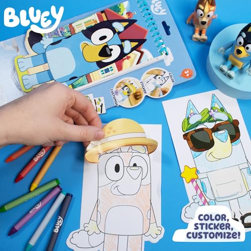 Bluey Sticker Activity Book, Includes 40 Stickers, Crayons, 2-in-1 Coloring & Sticker Book, Bluey Toys, Stickers for Kids, 5 Year Old Girl Gift, Coloring Books for Kids Ages 4-8, Toys & Games - style: Bluey Sticker Activity