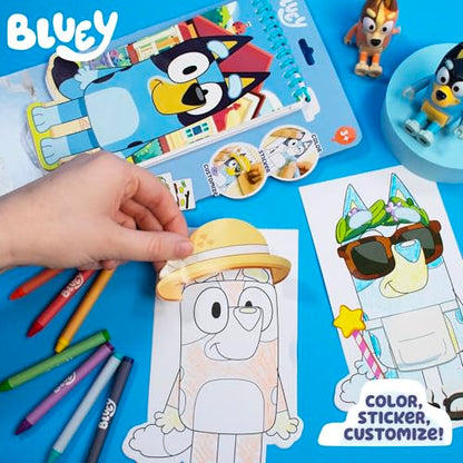 Bluey Sticker Activity Book, Includes 40 Stickers, Crayons, 2-in-1 Coloring & Sticker Book, Bluey Toys, Stickers for Kids, 5 Year Old Girl Gift, Coloring Books for Kids Ages 4-8, Toys & Games - style: Bluey Sticker Activity
