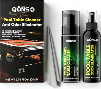 Billiard Table Felt Cleaner Spray Kit with Cloth, Pool Table Cleaning Kit for Chalk Dust, No Residue Foam Cleaner, Pool Table Accessories