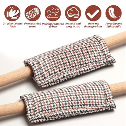 2 Pcs Billiard Cue Slicker Reusable Pool Cue Cleaning Cloth Polyester Burnisher Shaft Cloth Set for Pool Stick Billiards Accessories