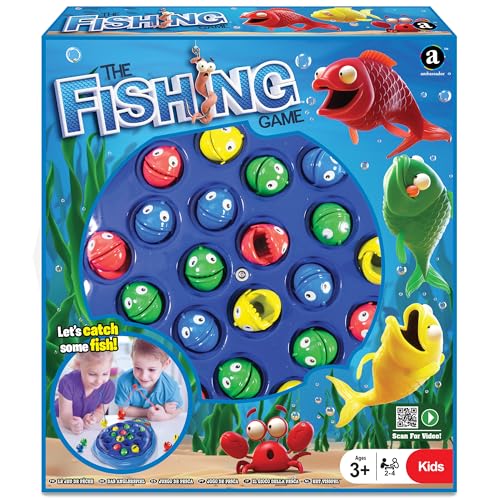 Ambassador Games: The Fishing Game - Classic Animated Arcade-Themed Game, Use The Rod to Catch Spinning & Chomping Fish, Kids Ages 3+, 2-4 Players - style: Fishing