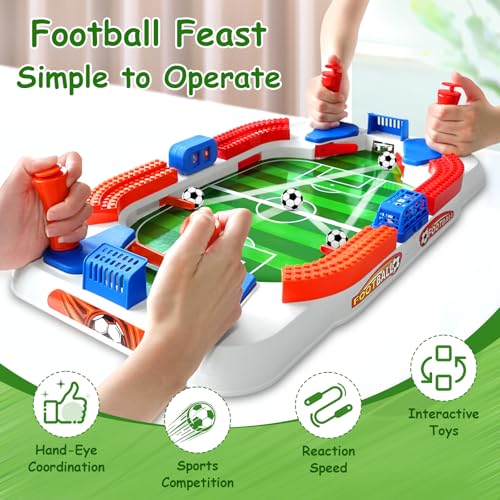 Mini Foosball Table Game for Kids, Soccer Board Game for 3 4 5 6 7 8-12 Year Old Boys, Pinball Interactive Birthday Christmas Sports Gifts for Home Party, Family, Playroom, Travel